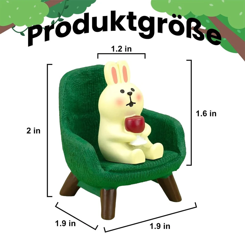 Onperpoe Miniatiūrinės figūrėlės triušis su maža sofa mini triušių figūrėlių dekoracija pagaminta iš dervos miela triušio skulptūra triušio miniatiūriniai stalo reikmenys biurui namų šilta dovana
