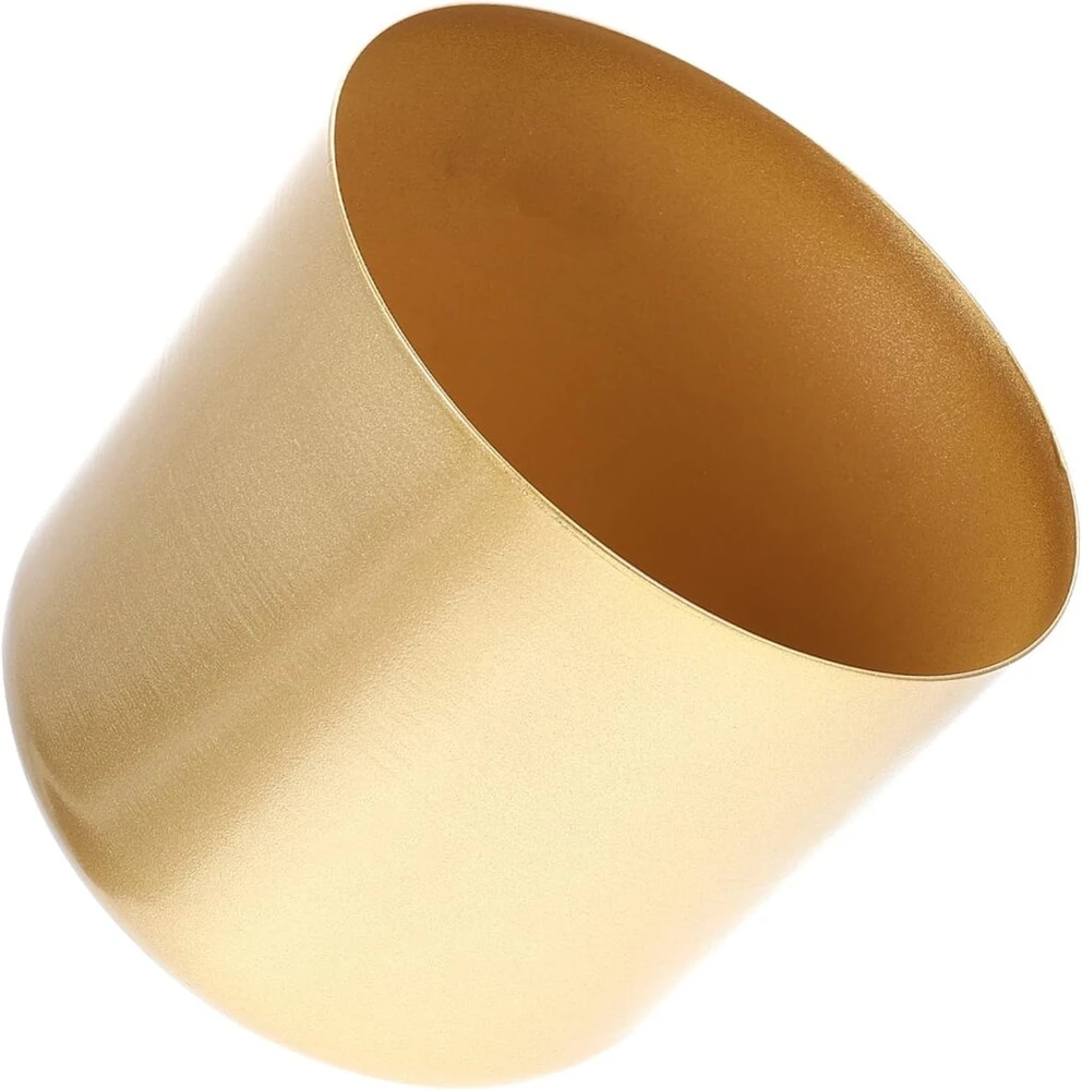 Operitacx auksinis metalinis vazonas, sodo sodintuvas, 20 cm apvalus vazonas sukulentams, vazonas su drenažo skyle