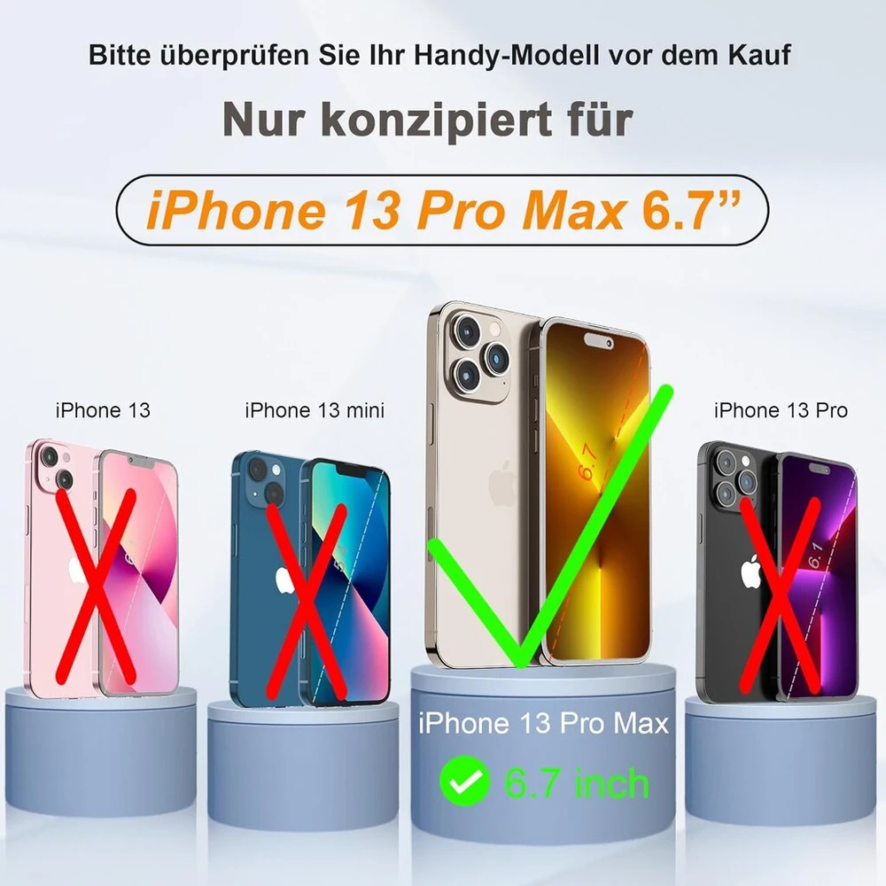 Oretech magnetinis dėklas, skirtas iphone 13 pro max, suderinamas su mag-safe, 2 x ekrano apsaugos, mobiliojo telefono dėklas iphone 13 pro max, smūgiams atsparus apsauginis skaidrus dėklas iphone 13 pro max, skaidrus