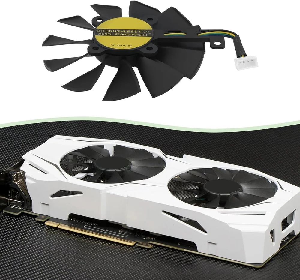 Ototec vaizdo plokštės aušinimo ventiliatorius Pld09210s12hh, suderinamas su Asus Strix R9 390x 390 Rx480 Gtx 980ti 1060 1070 1080 vaizdo plokštėmis, 12v/0.4a