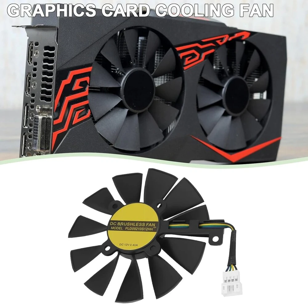 Ototec vaizdo plokštės aušinimo ventiliatorius Pld09210s12hh, suderinamas su Asus Strix R9 390x 390 Rx480 Gtx 980ti 1060 1070 1080 vaizdo plokštėmis, 12v/0.4a