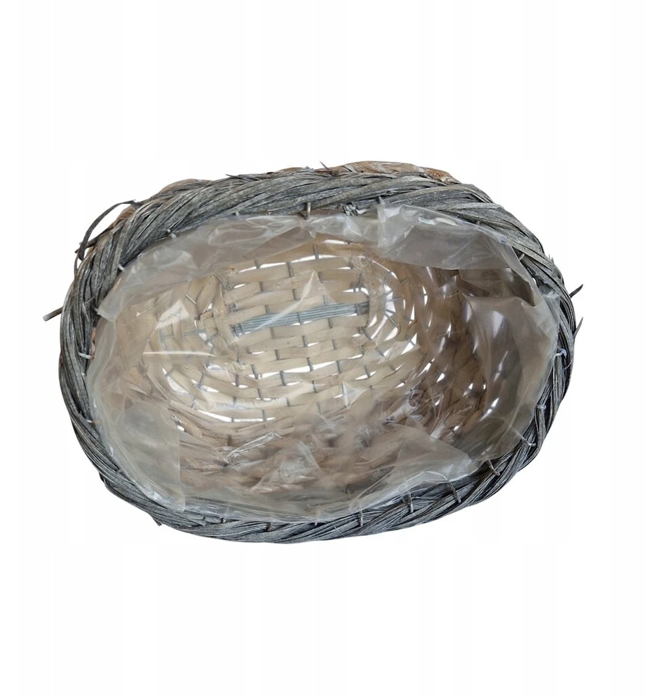 Ovalus vazono apvalkalas iš rotango ir jūros žolės krepšys 33 x 26 cm