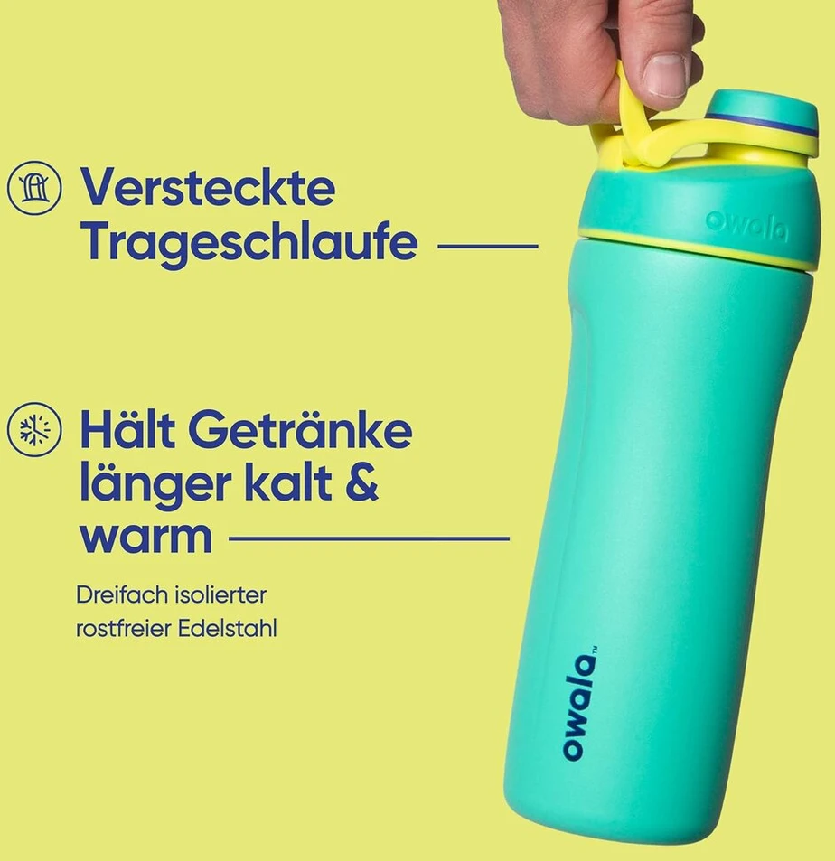 Owala Twist nerūdijančio plieno vandens butelis su užsukamu dangteliu, 710 ml, Shy Marshmallow
