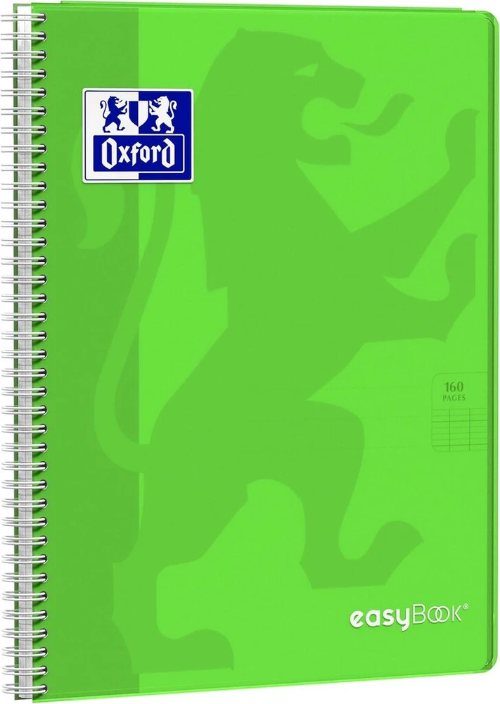 Oxford Easybook užrašų knygelė su spirale, didelė, 24 x 32 cm, 160 puslapių, dideliais langeliais, atsitiktinė spalva