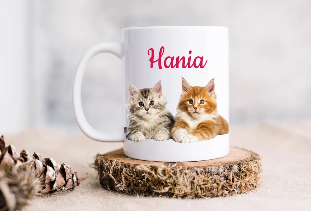 Pagalvė + Puodelis su kačiukais + bet koks Vardas kaip dovana