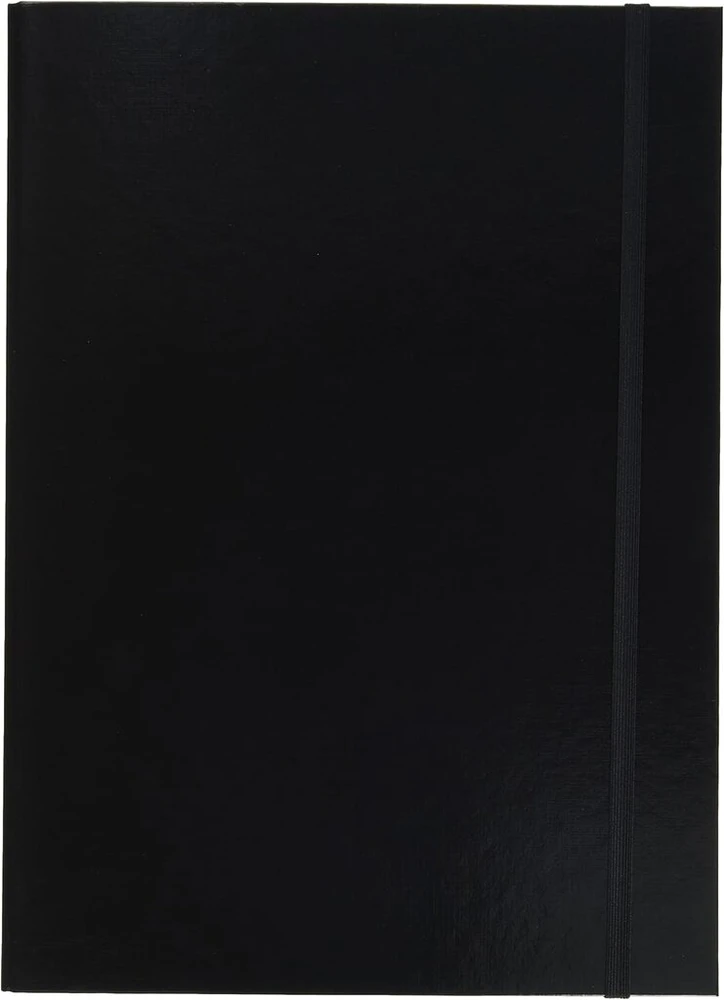 Pagna Basic Colours A4 formato dėžutė su 3 vidiniais atvartais ir elastine juostele, juoda