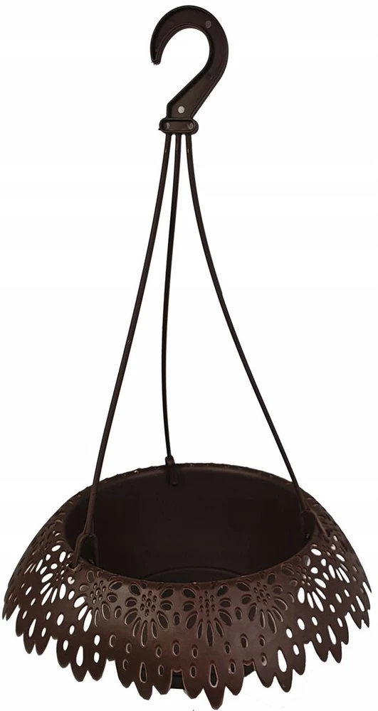 Pakabinama gėlinė "nėrinys", ⌀ 34 cm, rudos spalvos