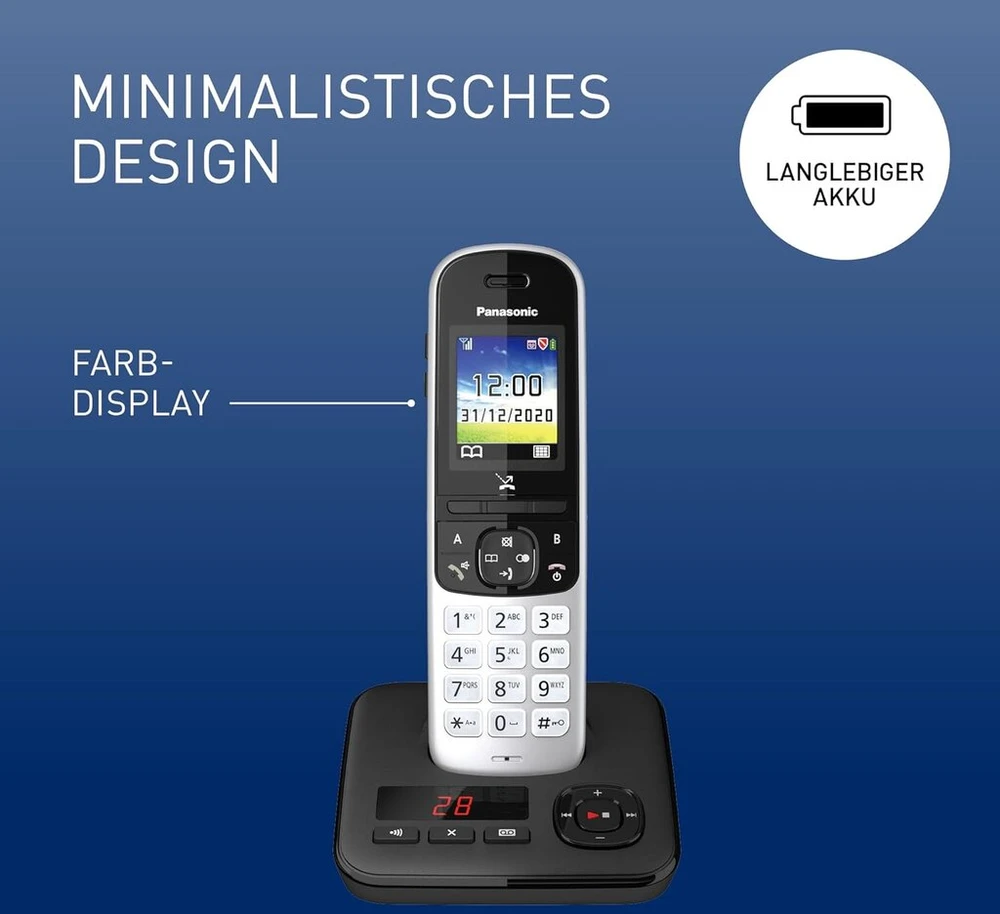 Panasonic Kx-tgh7 Belaidis Telefonas, juodas/sidabrinis, 124641