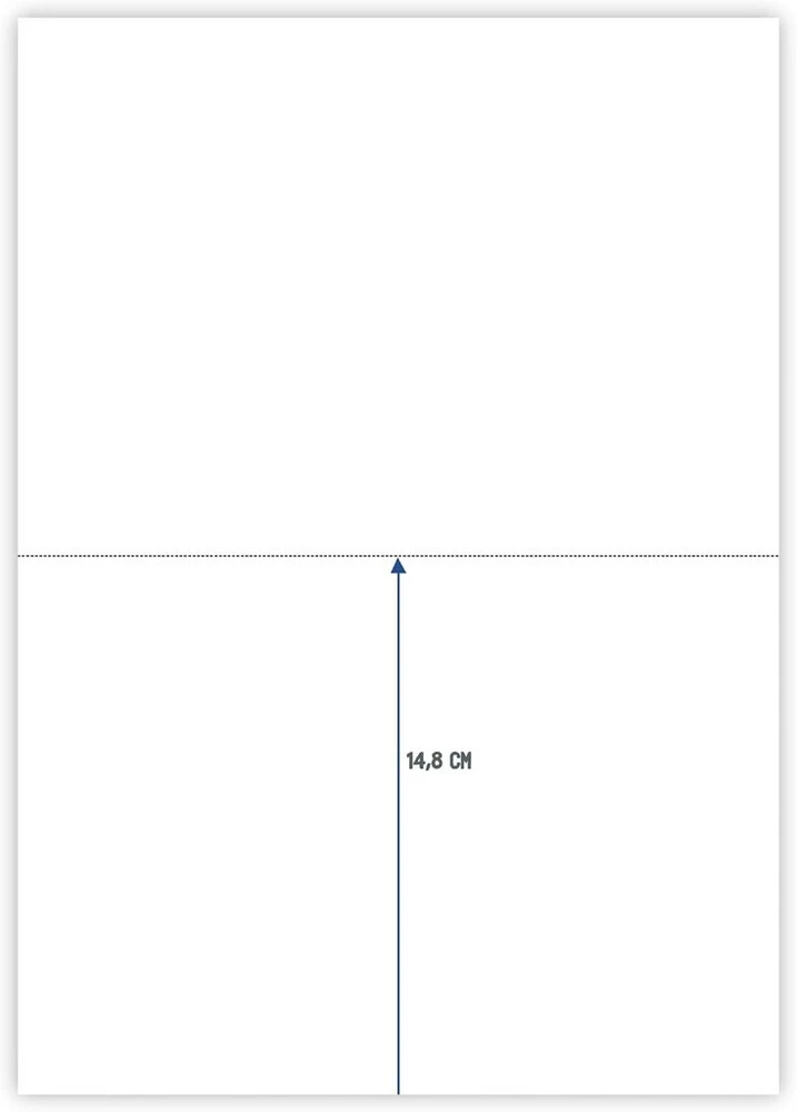 Paperafero perforuotas A4 formato plėvelių paketas, 100 lapų, 80 g, su mikro skylutėmis, padalintas į 2 A5 formatus, skirtas tonerių ir rašalinių spausdintuvams, biuro popierius ir raštinės reikmenys