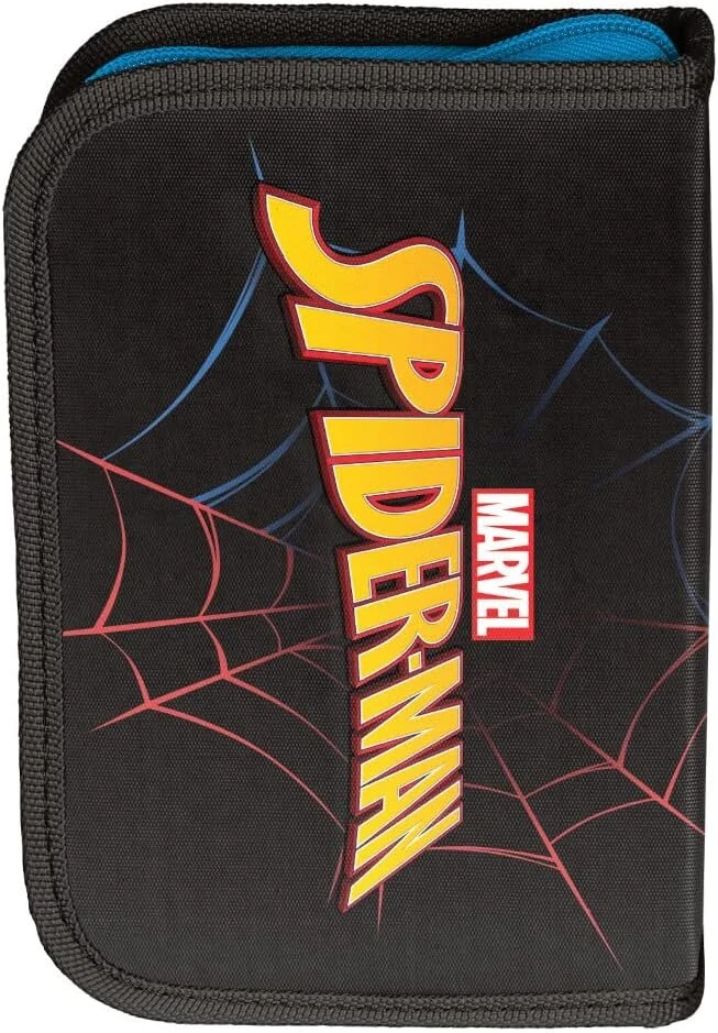 Paso Spider-man vaikiškas pieštukų dėklas 22 dalių rinkinys, juodas, pieštukų dėklas