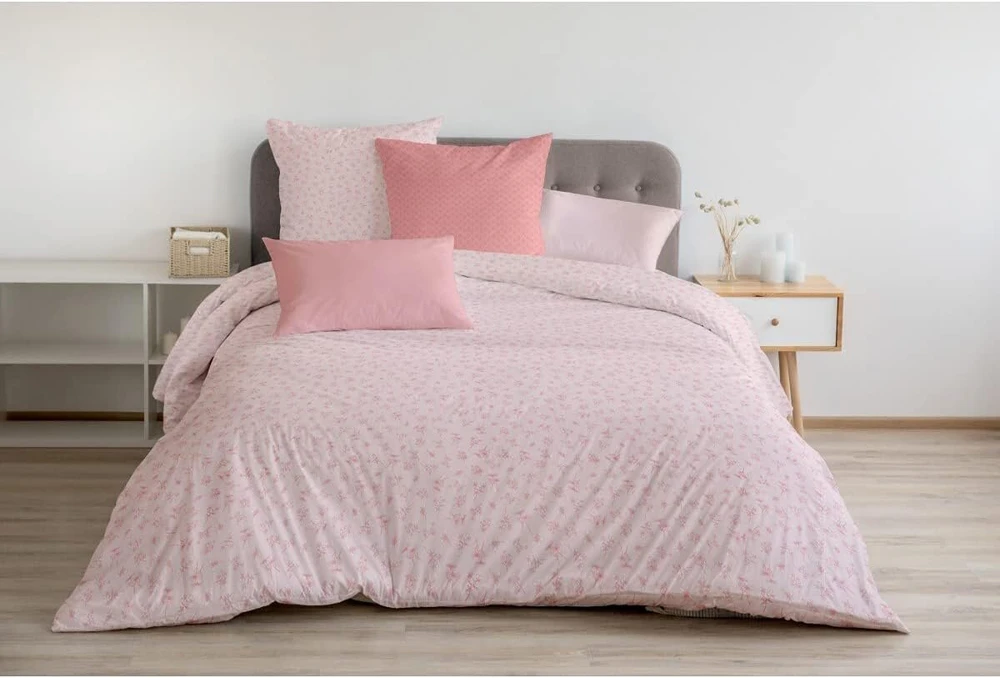 Patalynės komplektas Home Passion 3 dalių antklodės užvalkalų komplektas, 100% medvilnė, 57 gijos, dvigulis, 240 x 260 cm, hummingbird powder pink