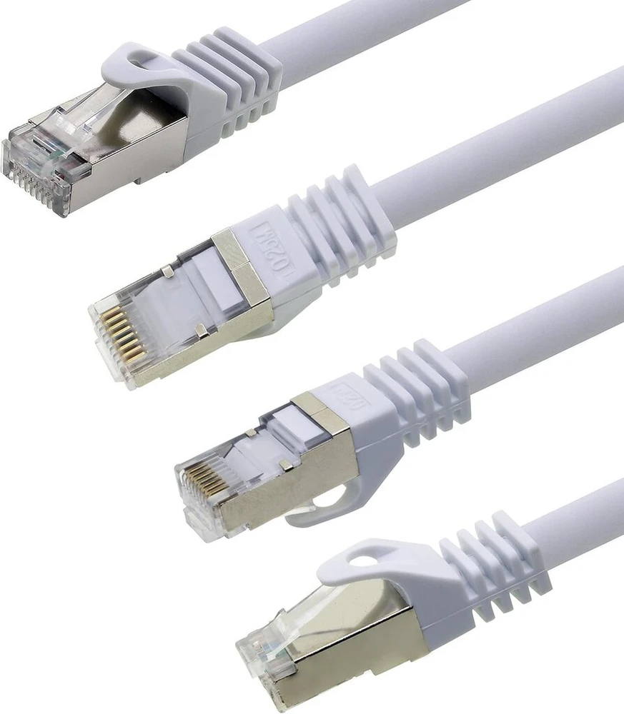 PATCH 1attack.de 15 m - baltas - 1 vnt. Cat7 tinklo kabelis Sftp Komutacinis kabelis Lan kabelis Raw Cable 10 Gb/s - 500 Mhz surinktas su 2 Rj45 jungtimis Cat 6a