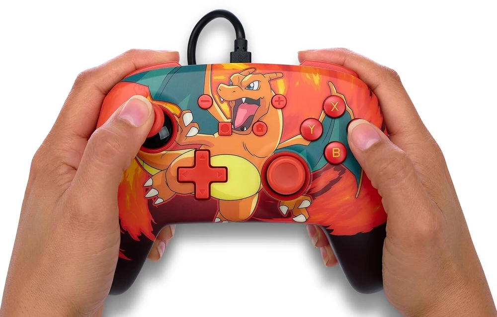 Patobulintas laidinis Powera valdiklis, skirtas Nintendo Switch – Pokémon: Charizard Vortex, žaidimų pultas, žaidimų valdiklis, laidinis valdiklis, oficialiai licencijuotas