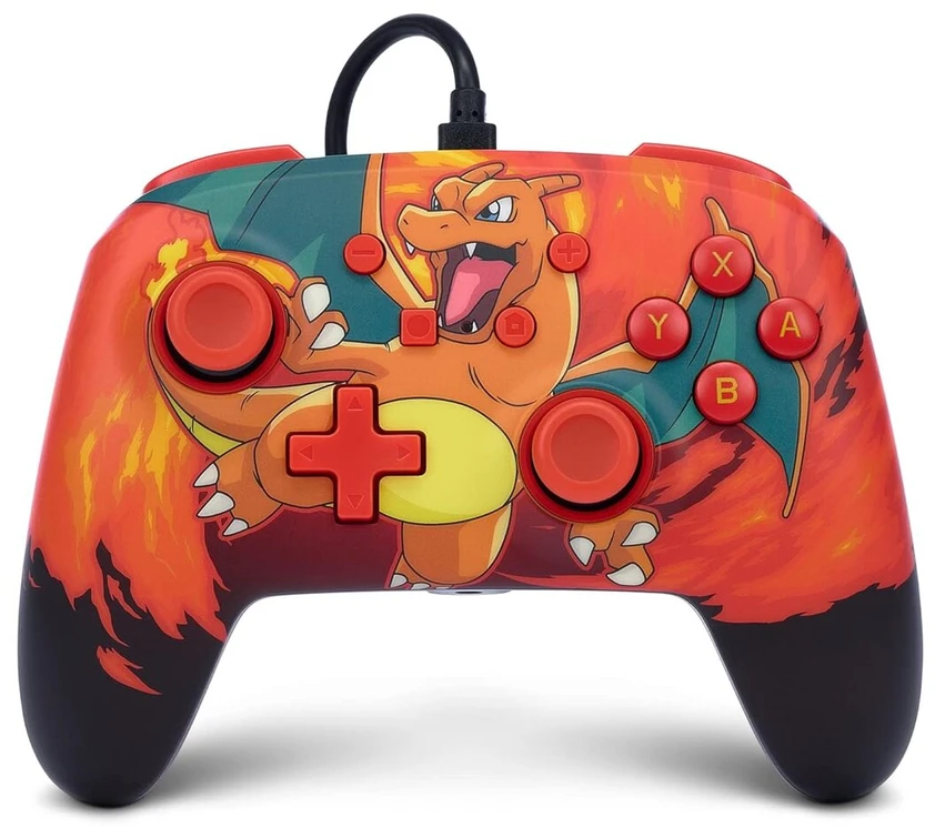 Patobulintas laidinis Powera valdiklis, skirtas Nintendo Switch – Pokémon: Charizard Vortex, žaidimų pultas, žaidimų valdiklis, laidinis valdiklis, oficialiai licencijuotas