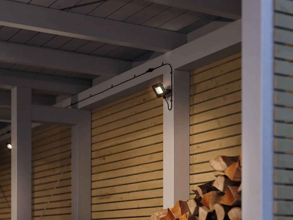 Paulmann 94585 Park + Light Led lauko prožektorius Bimea Ip65 kvadratinis su 1 x 4.5 W šiltai balta juoda metalinė garažo lemputė 3000 K