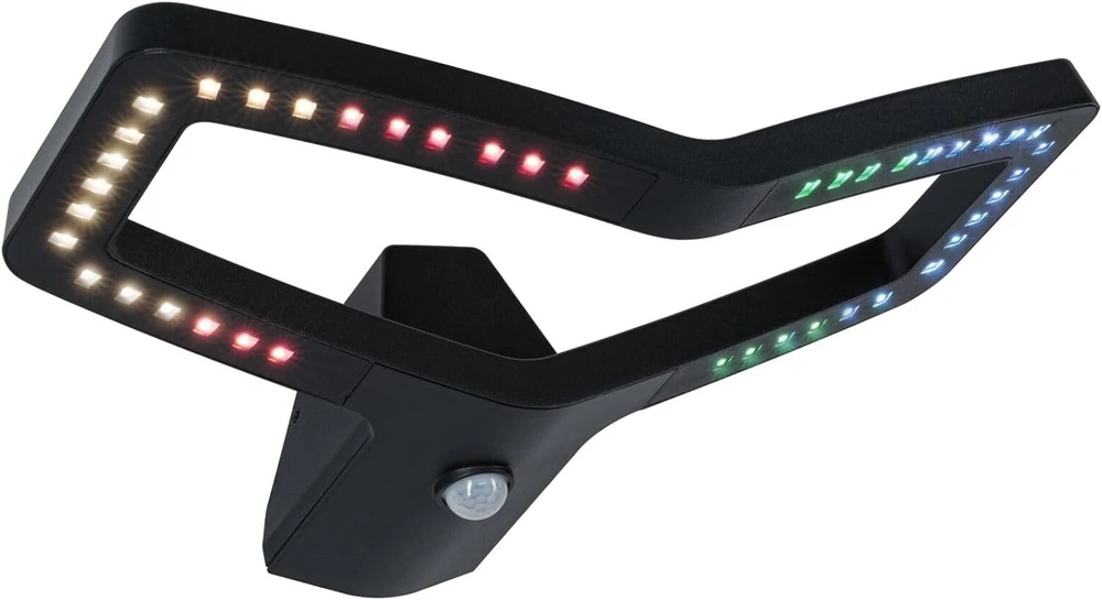 Paulmann 94793 Led lauko sieninis šviestuvas Smart Home Zigbee 3.0 Alara su judesio davikliu Ip44 kvadratinis 375 x 270 mm Rgbw 10 W 450 lm 230 V antracito spalvos metalas