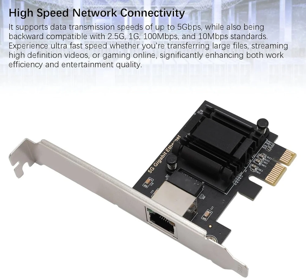 Pci express tinklo plokštė 5000/2500/1000/100/10mbps pcie tinklo adapteris rj45 prievado sąsaja ethernet kortelė, skirta 10 11, skirta linux