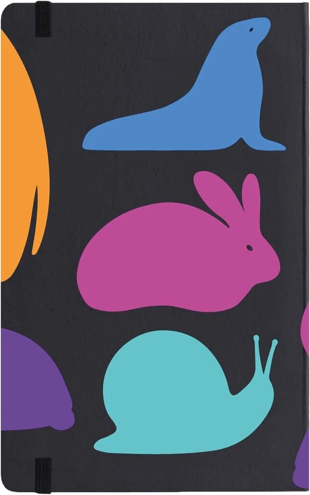 Pdipigna Relaxing Animals užrašų knygelė 13 x 21 cm, 144 puslapiai su spalvotu skirtuku, perdirbtas popierius, 80 g/m² Fsc, Pu vidus, taškeliai