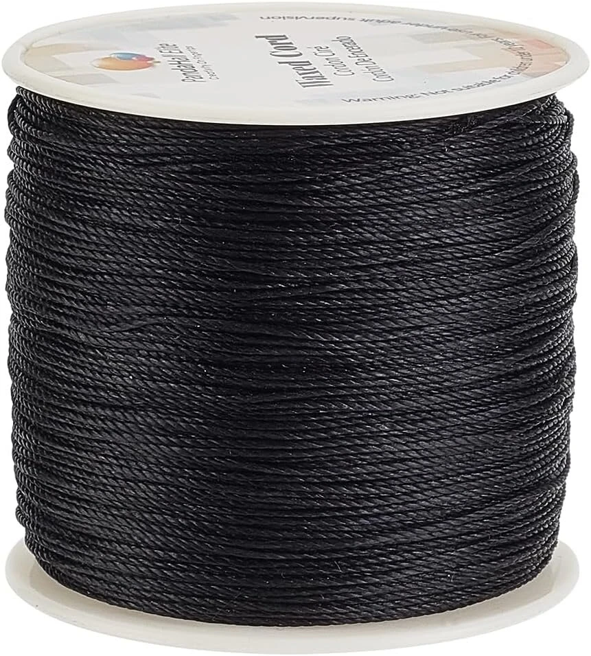 Ph pandahall 106 m vaškuotas poliesterio siūlas, skirtas papuošalų gamybai, juodas siūlas ir macrame reikmenys, 0,5 m