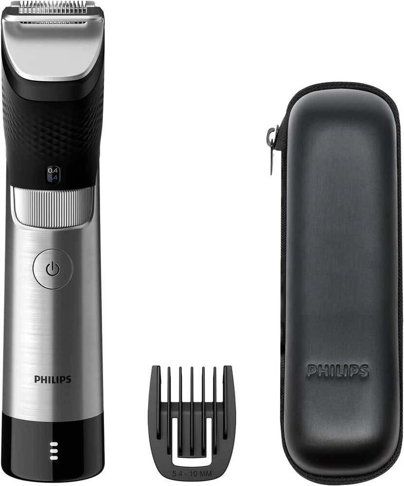 Barzdaskutė Philips bt9810/15 barzdos kirpiklis series 9000 prestige, užtikrinantis neprilygstamą tikslumą su ilgu šukų priedu