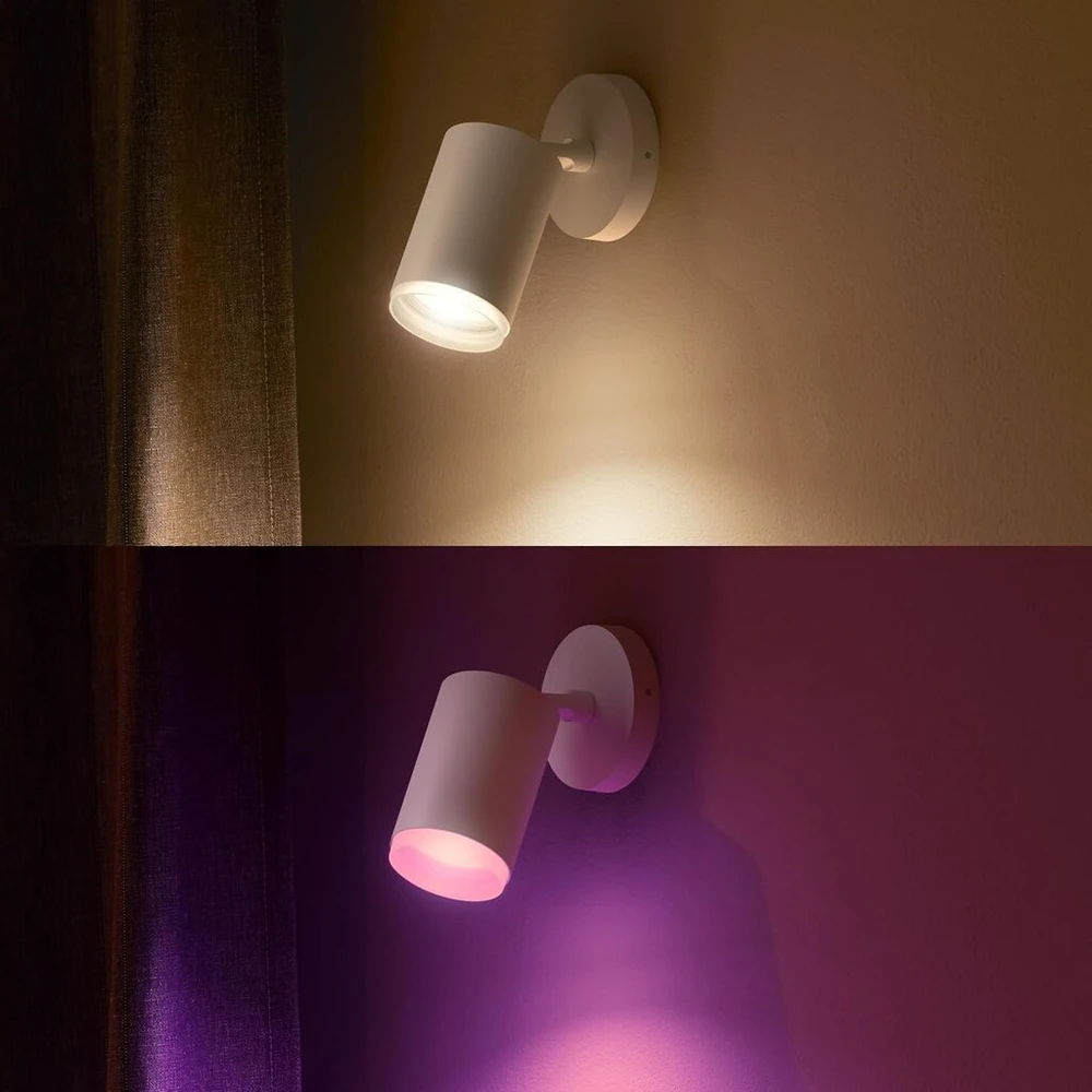 Philips Hue Baltas & Colour Ambiance Fugato 1 prožektorius, baltas, 1 x 350 lm, reguliuojamas, 16 milijonų spalvų, valdomas per programėlę, suderinamas su Amazon Alexa (echo, Echo Dot), naujos kartos