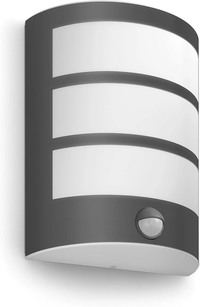 Philips Mygarden Led Python lauko sieninis šviestuvas su judesio davikliu, 6 W, šilta balta šviesa 2700 K, 600 lm, Ip44 apsaugos klasė, integruota lemputė, antracito spalvos