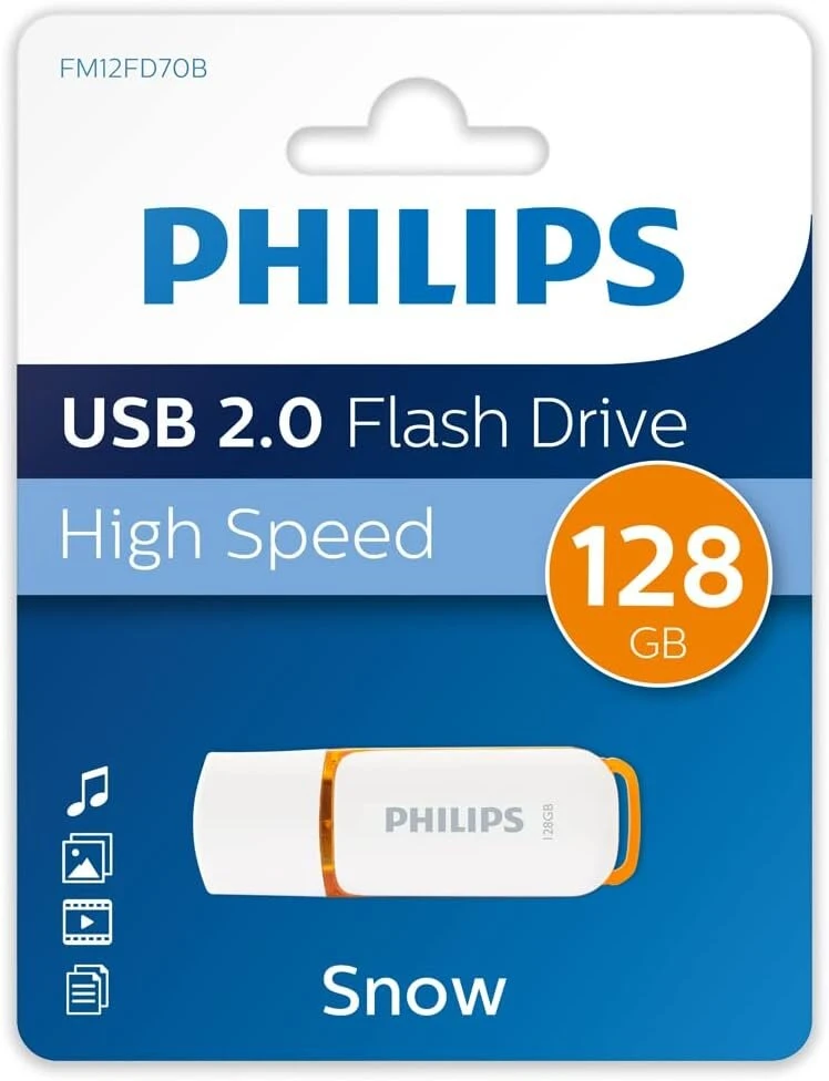 Philips Snow Edition 2.0 Usb atmintinė 128gb, skirta Pc, nešiojamam kompiuteriui, kompiuterio duomenų saugojimui, skaitymo greitis iki 25mb/s