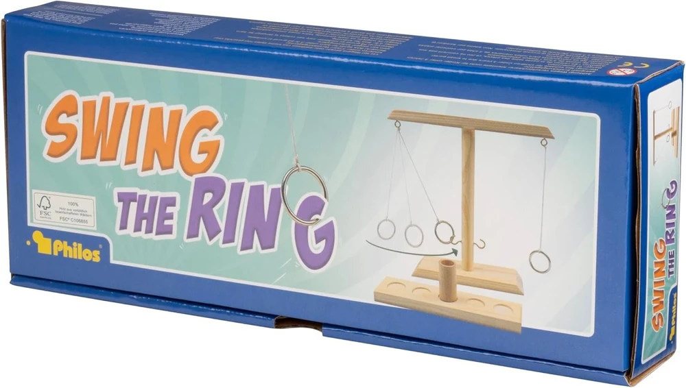Philos 3242 - Swing The Ring, šventinis žaidimas, medinis stalo žaidimas, 1-2 žaidėjai, nuo 8 metų