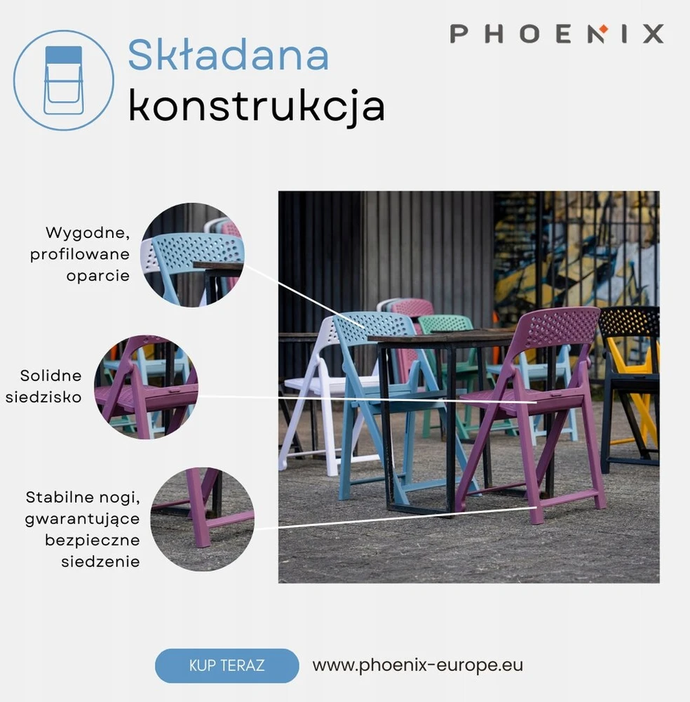 Phoenix Flap sulankstoma kėdė, modernaus dizaino, Python žalia
