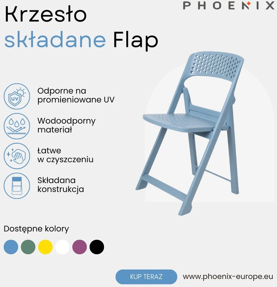Phoenix Flap sulankstoma kėdė, modernaus dizaino, Python žalia