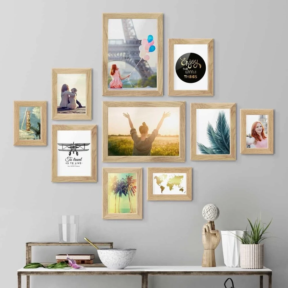Photolini nuotraukų rėmelis Collage Basic kolekcija, modernus, baltas, pagamintas iš Mdf, su priedais, nuotraukų koliažas / nuotraukų galerija / nuotraukų rėmelių rinkinys