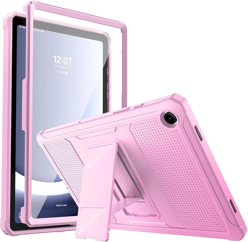 Pink Moko dėklas, suderinamas su Galaxy Tab A9 Plus 11 colių 2023 (sm-x210/x216/x218), tvirtas visapusiškos apsaugos dėklas su ekrano apsauga, sulankstomas stovas, Flowers Rožinė