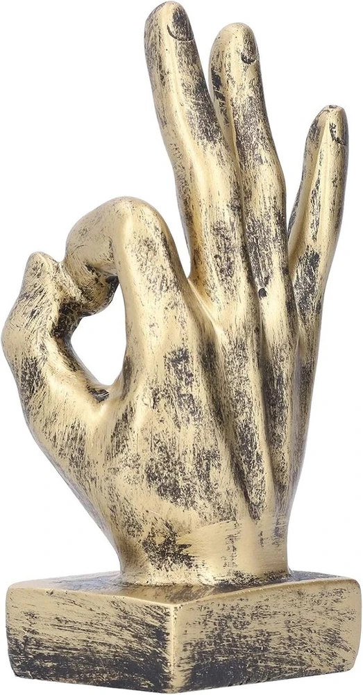 Piršto statulos gestas skulptūra dervos piršto statula rankos gestas stalo statulos piršto skulptūros dekoras staliniai ornamentai (vario spalvos)