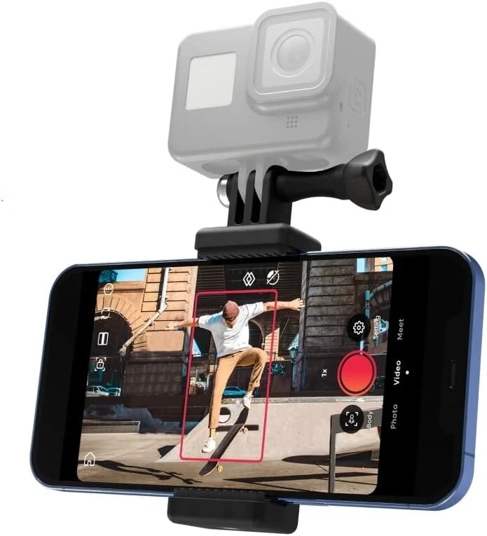Pivo veiksmo laikiklis kamerai, lengvas išmaniojo telefono laikiklis, stovas su universaliu laikiklio adapteriu, skirtas 1/4 colio (0,63 cm) sriegiui, skirtas „gopro“ ir veiksmo kameroms arba veidrodiniams fotoaparatams