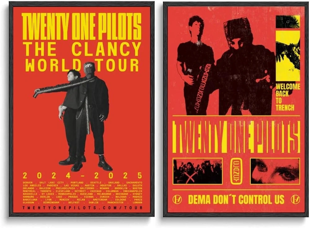 Plakatas 2 vnt. "twenty One Pilots Clancy" muzikos plakato, 30x45 cm