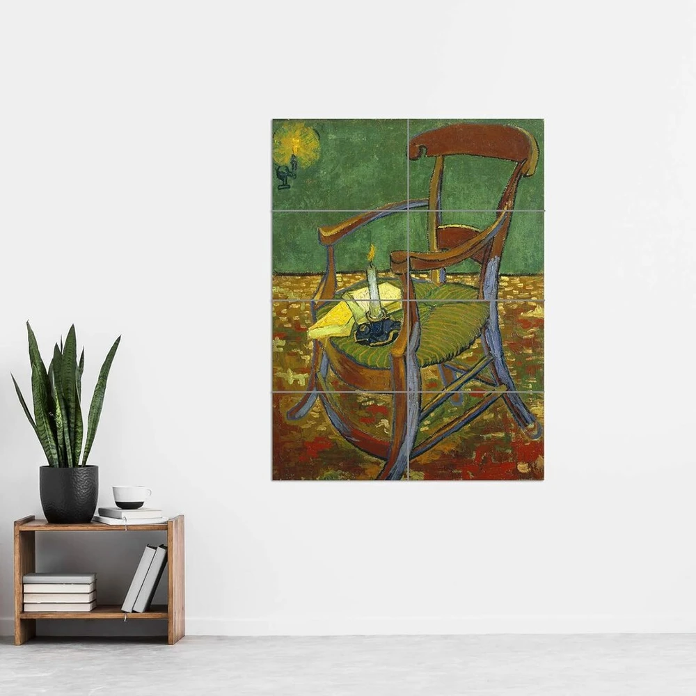 Plakatas Artery8 Vincentas van Gogas Gauguino kėdė didelis daugia dalių spaudinys