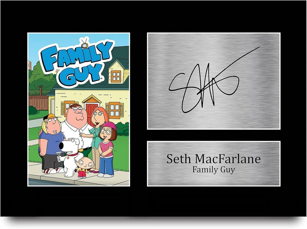 Plakatas Hwc trading seth macfarlane a4 be rėmelio, pasirašytas spausdintas autografų paveikslėlio nuotraukų ekranas dovana family guy tv serialo gerbėjams