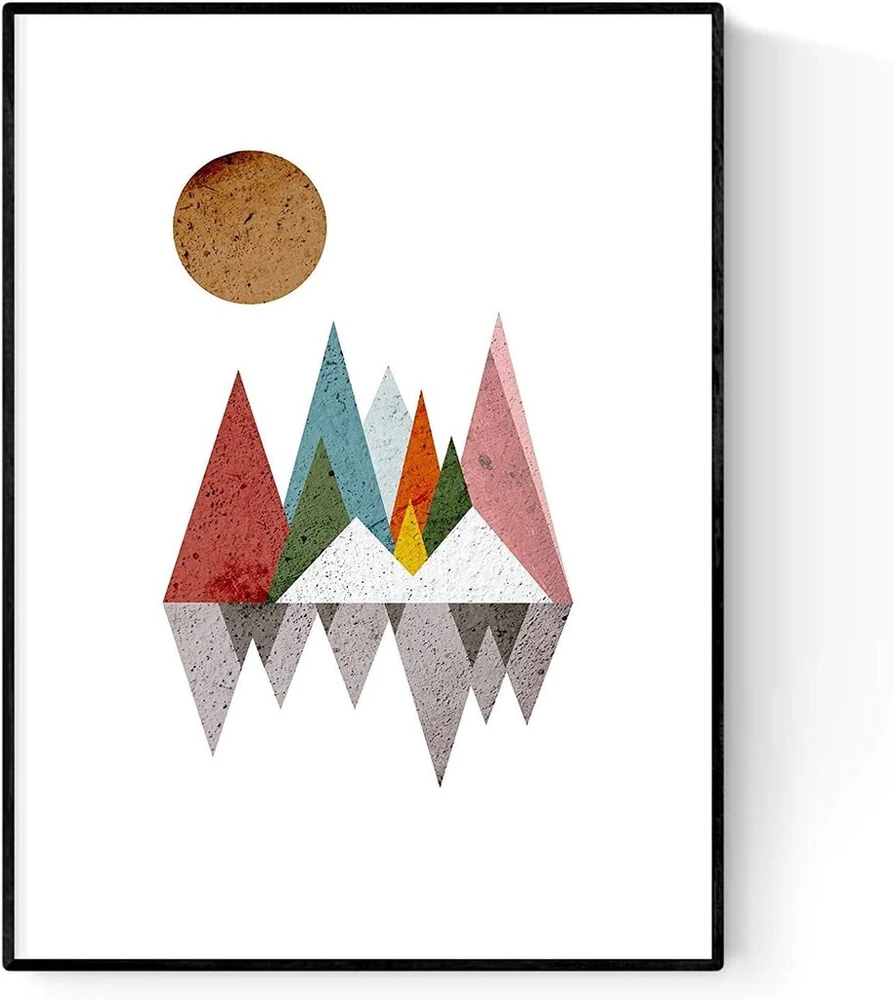 Plakatas Nacnic spaudinys mirror mountain nordico art creative gifts of nature dizainui. Laminatai dizainui arba dovanai. 250 g popierius
