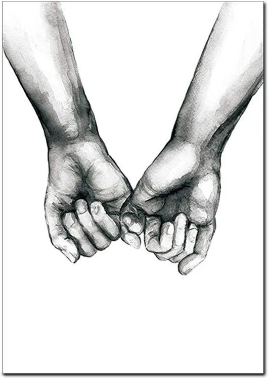 Plakatas Nicole Knupfer 3 dalių aukščiausios kokybės plakatų rinkinys „hand in Hand“, sienų plakatų rinkinys, be rėmo, sienų dekoravimo paveikslas, svetainė, miegamasis, modernus dailusis menas (30 x 40 cm)
