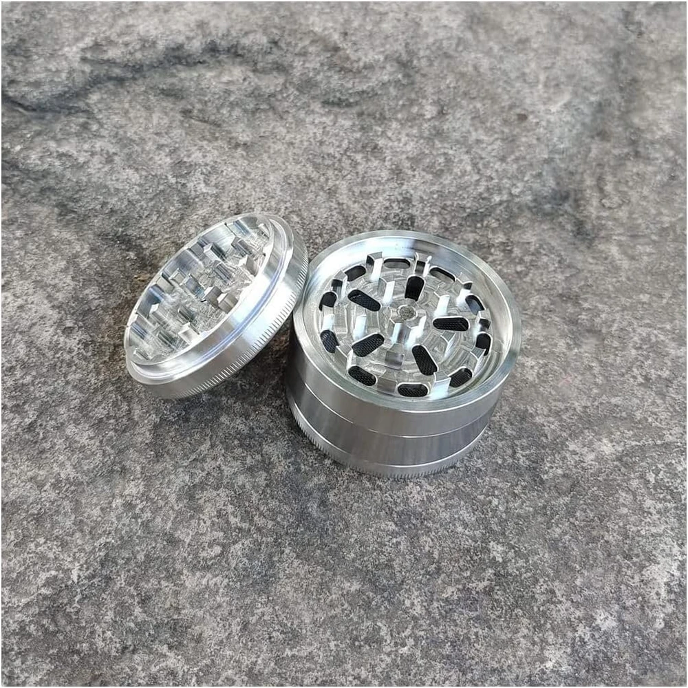 Plieno smulkintuvas (4 dalys) (304 tipo nerūdijantis plienas) (naujas modelis) nerūdijančio plieno malūnėlis (64 mm)