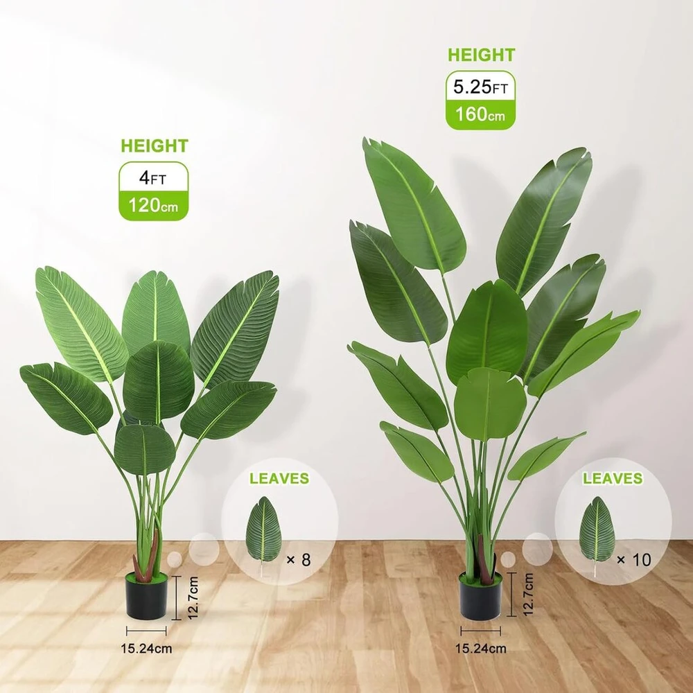 Plusfive dirbtinis margalapis paukštis rojus augalas, 160 cm, bananų medis, dirbtinis augalas, didelis, dirbtinis bananų augalas, strelitzia augalas, dirbtinė palmė, netikras augalas, dirbtinis augalas, balkonas, namai