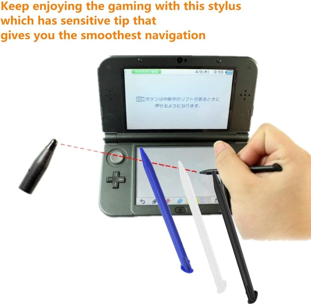 Ppx spalvingas plastikinis pakaitinis jutiklinis rašiklis, suderinamas su Nintendo 3ds Xl, New 3ds Ll, 3 vnt.