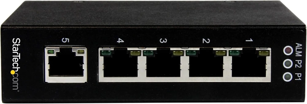 Pramoninis Gigabit Ethernet jungiklis, 5 prievadai, Din bėgelis/sieninis tvirtinimas