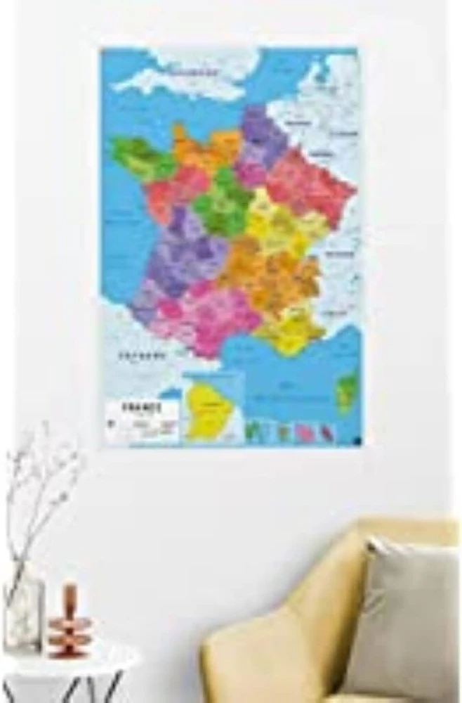 Prancūzijos žemėlapis 2017, didelis plakatas
