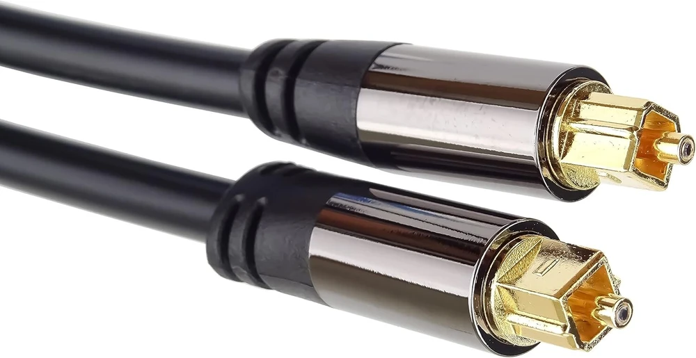Premiumcord 2m Optinis Garso Kabelis Toslink, 6mm, Juodas/auksinis