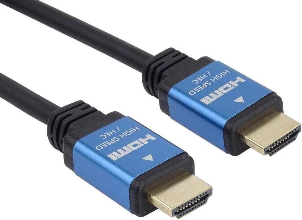 Premiumcord 4k Hdmi 2.0b kabelis, Uhd 4k@60hz 2160p raiška, 3d, Arc, Hdcp, paauksuotos metalinės jungtys, juodas ir mėlynas, ilgis 5 m
