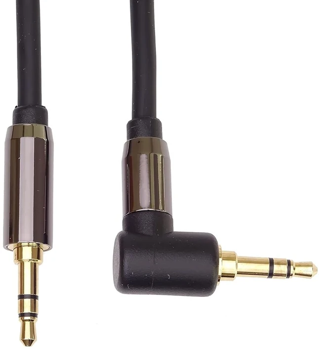 Premiumcord stereo hq jack kabelis 3.5 mm, jack kištukas 3.5 mm, stereo jack vyriškas į vyrišką 90°, aux ausinių garso jungties kabelis, ekranuotas, metalinė jungtis, m/m, ilgis 5 m