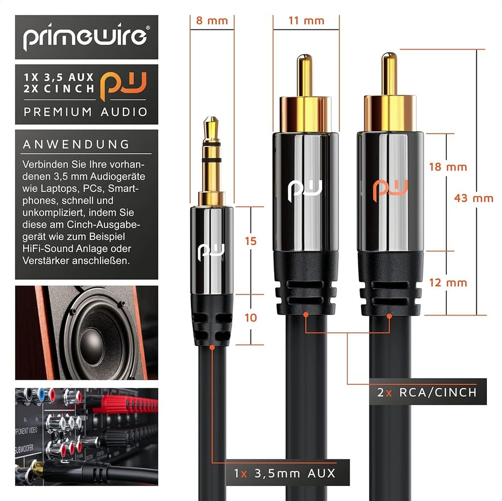 Primewire 3.5mm į 2x cinch
