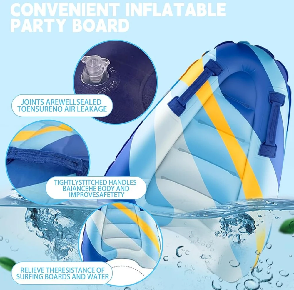 Pripučiama bodyboard vaikams, shyllin nešiojama pripučiama banglentė su rankenomis, mokymo pagalbos kilimėlis, plaukimo lenta paplūdimio banglenčių sportui, baseinui, plaukiojimui, vasarai, vandens sportui, 70 x 55 x 12 cm
