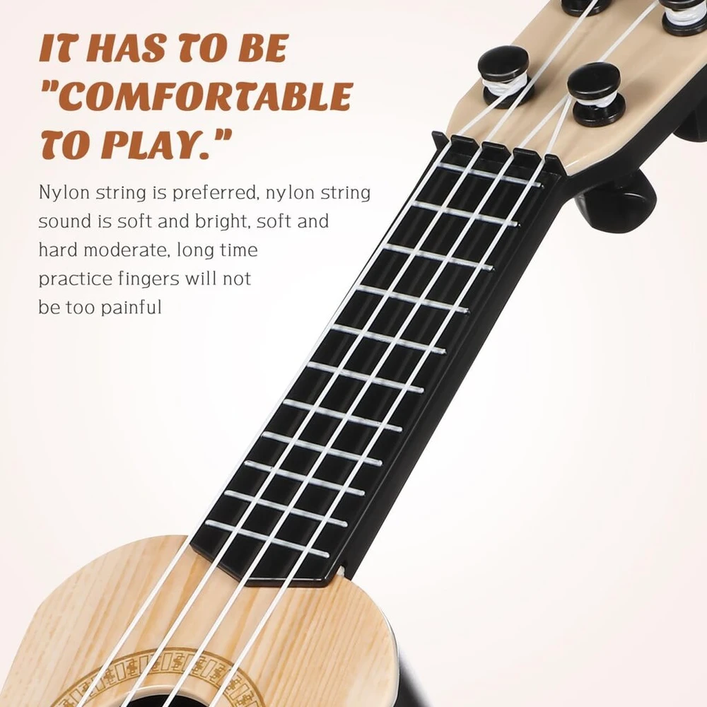 Pripučiama gitara pripučiamas simuliacinis ukulele vaikų simuliacinis ukulele muzikos instrumentas žaislinė gitara vaikiška žaislinė akustinė gitara pripučiama gitara žaislas